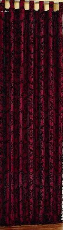 Schlaufenschal blickdicht aus Taft Bordeaux/Schwarz